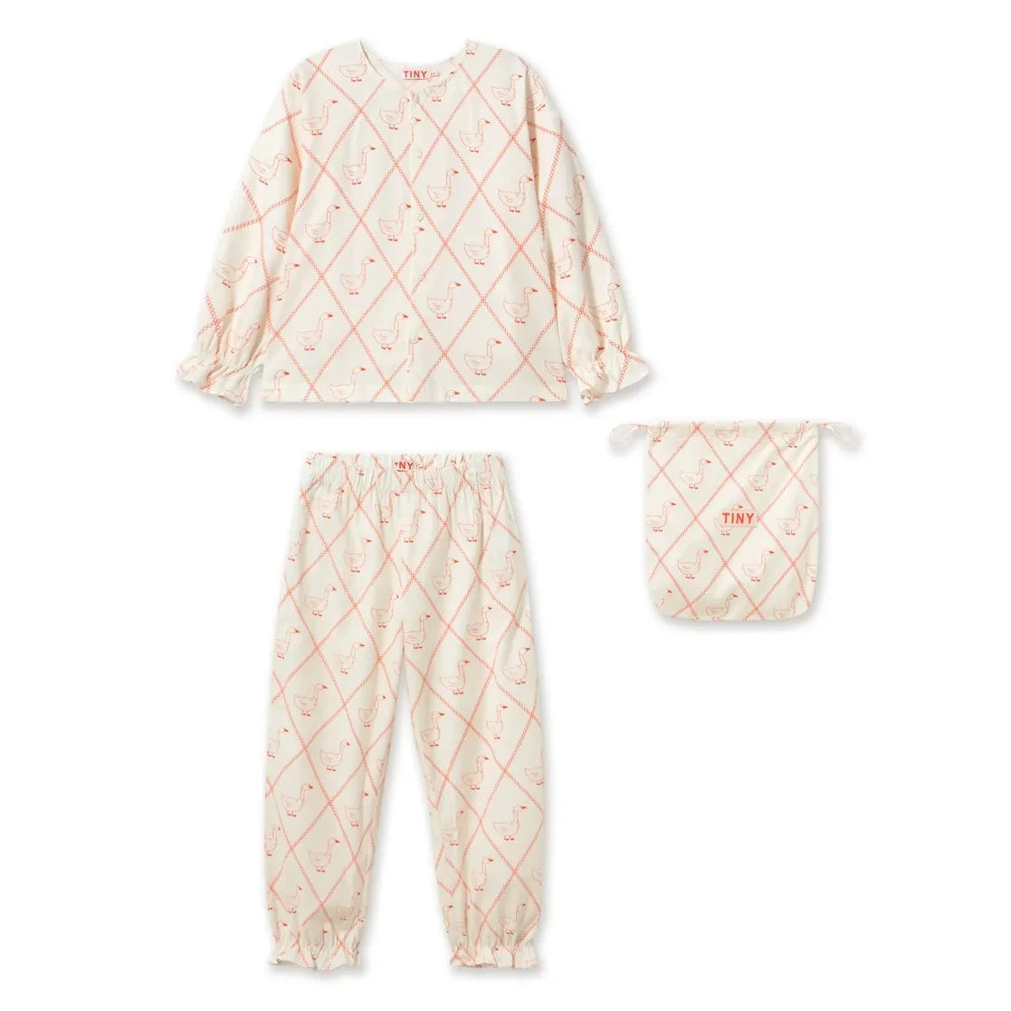 Tinycottons - "Kazlar" Pijama | Beyaz