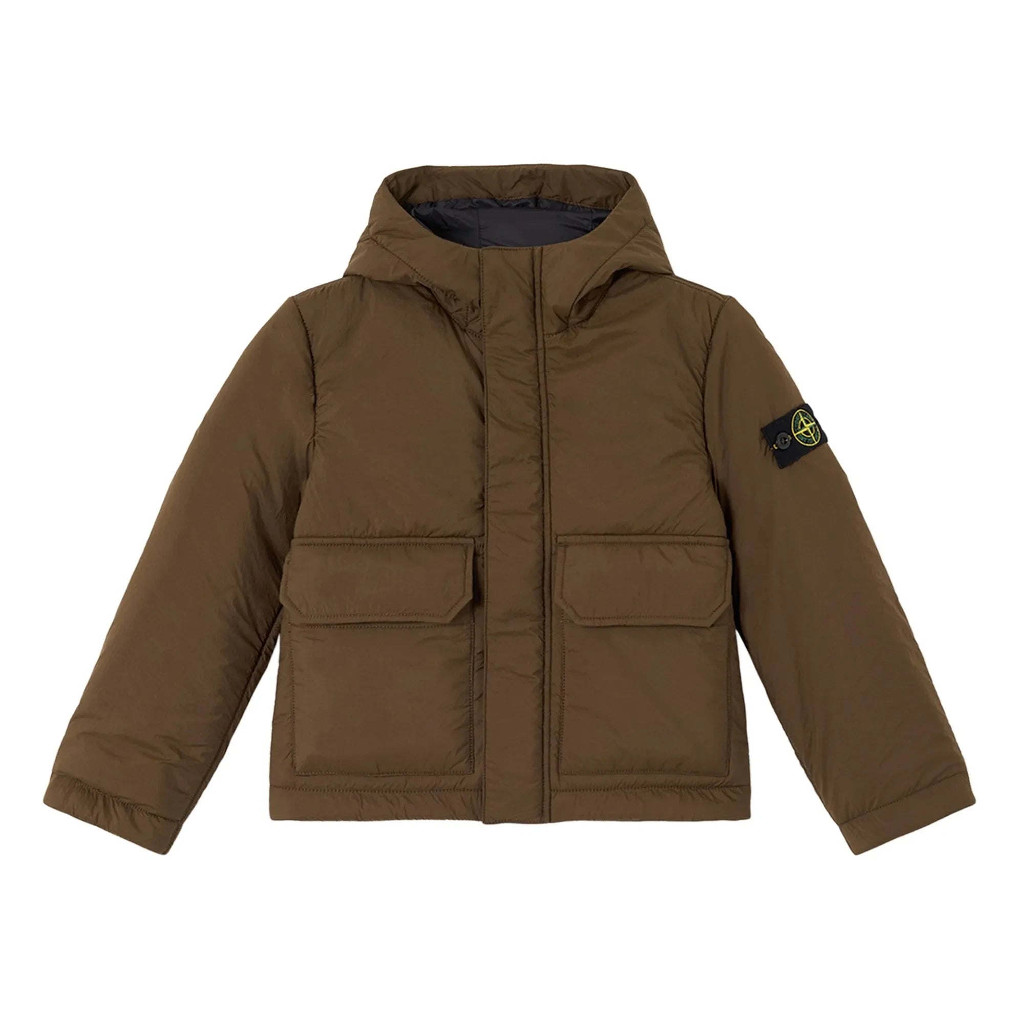 Stone Island - Logo Kısa Parka | Kahverengi