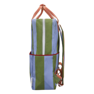 Sticky Lemon – Großer gestreifter Rucksack | Grün