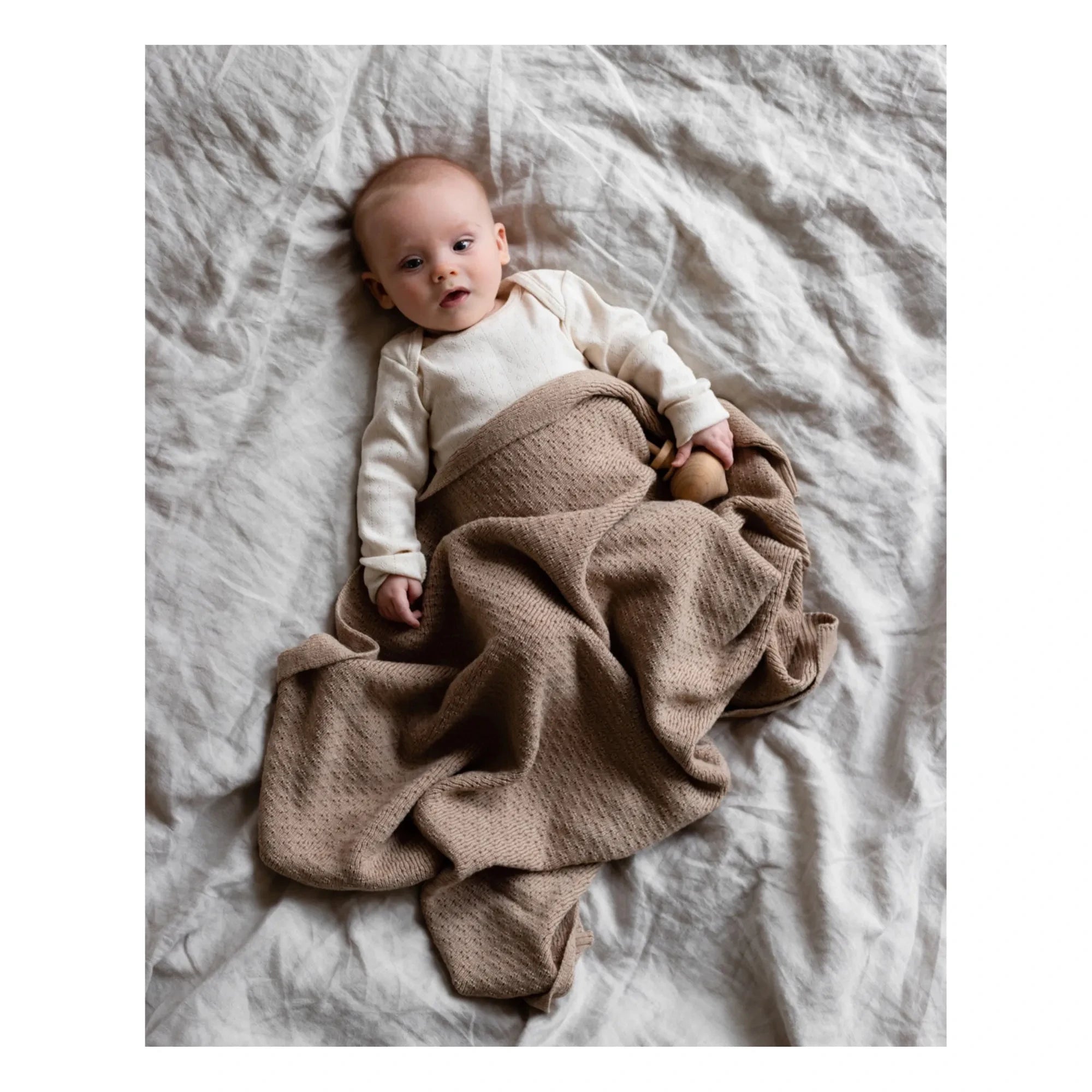 Hvid - Dora Merinowolldecke | Sand