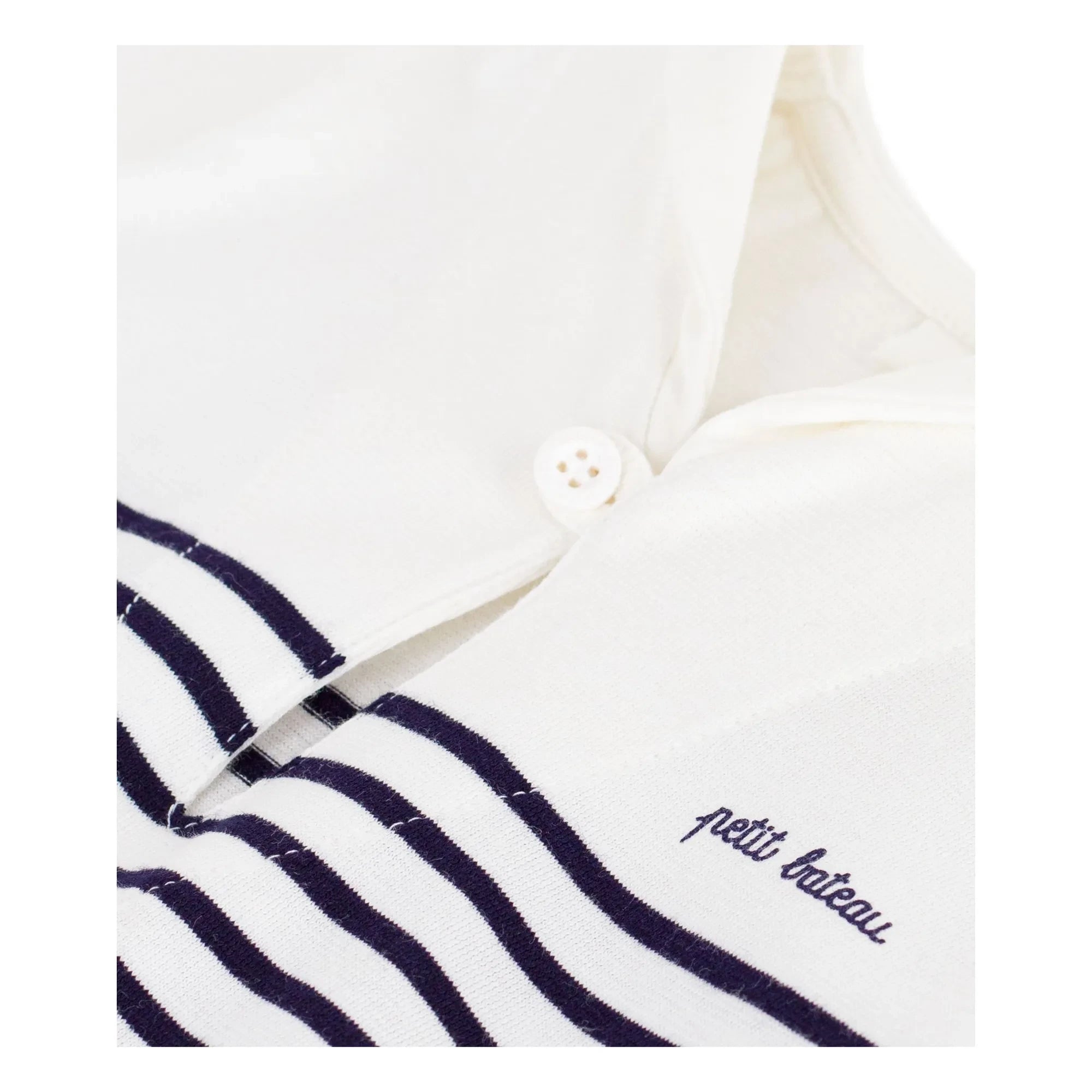 Petit Bateau - Çizgili Organik Pamuklu Tulum | Beyaz