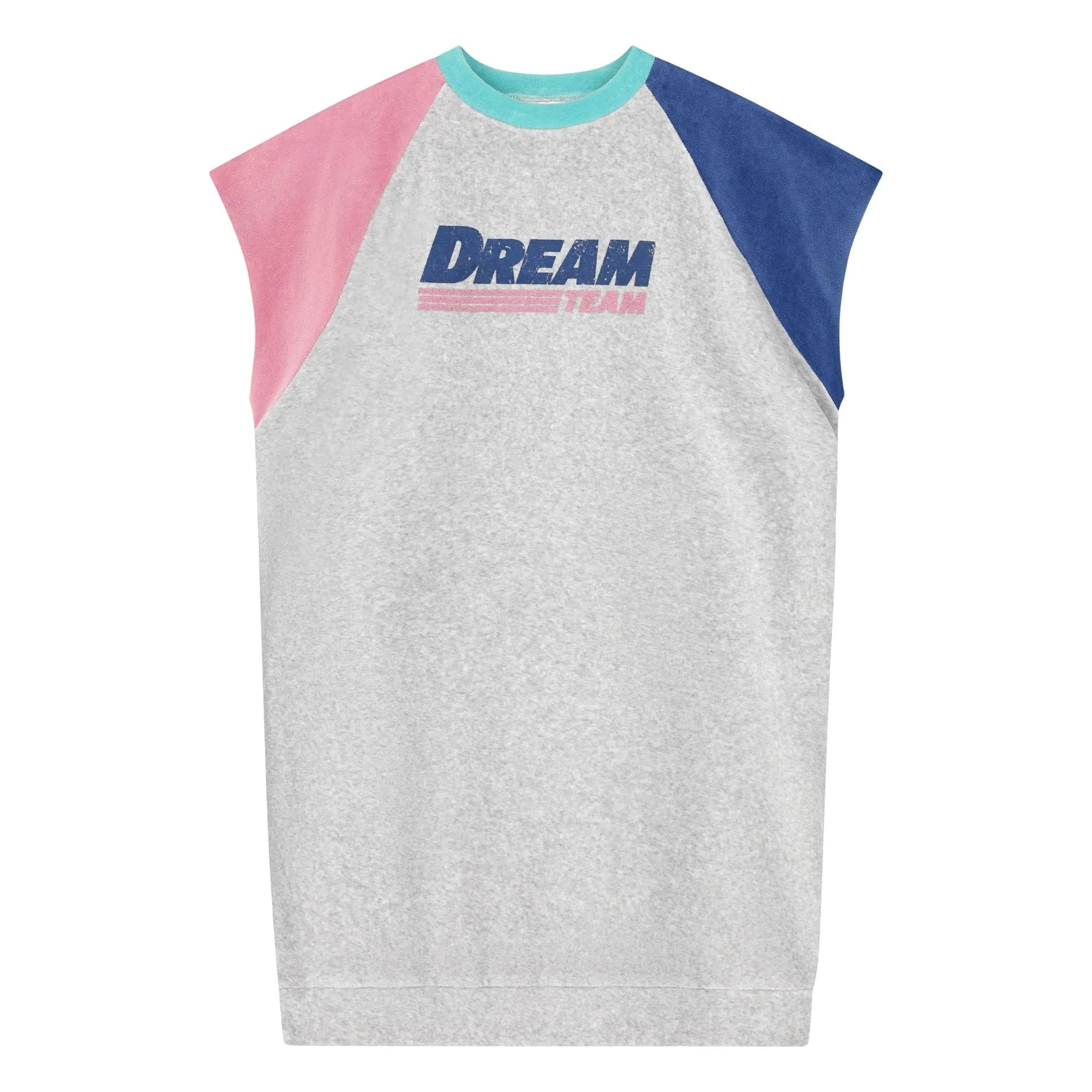 Cos I Said So - Renk Bloklu Dream Team organik pamuk elbise | Gri melanj