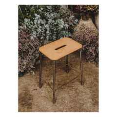 Frama - Adam Stool, Leather Seat | Silver