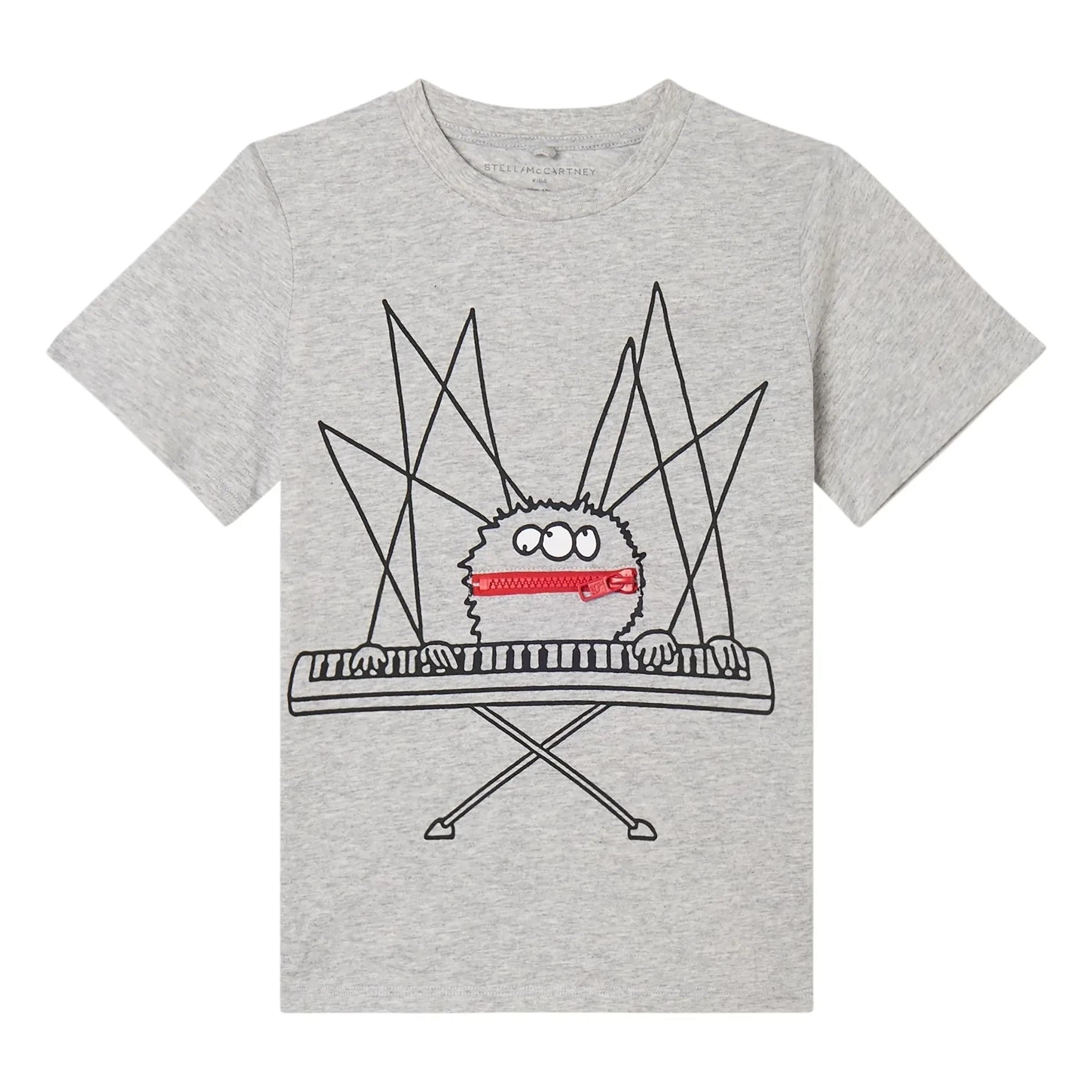 Stella McCartney Kids – Klavier-T-Shirt aus Bio-Baumwolle | Grau