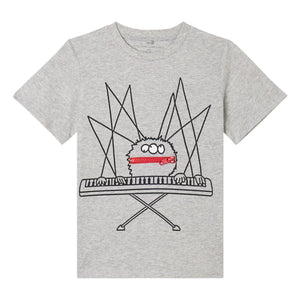 Stella McCartney Kids – Klavier-T-Shirt aus Bio-Baumwolle | Grau