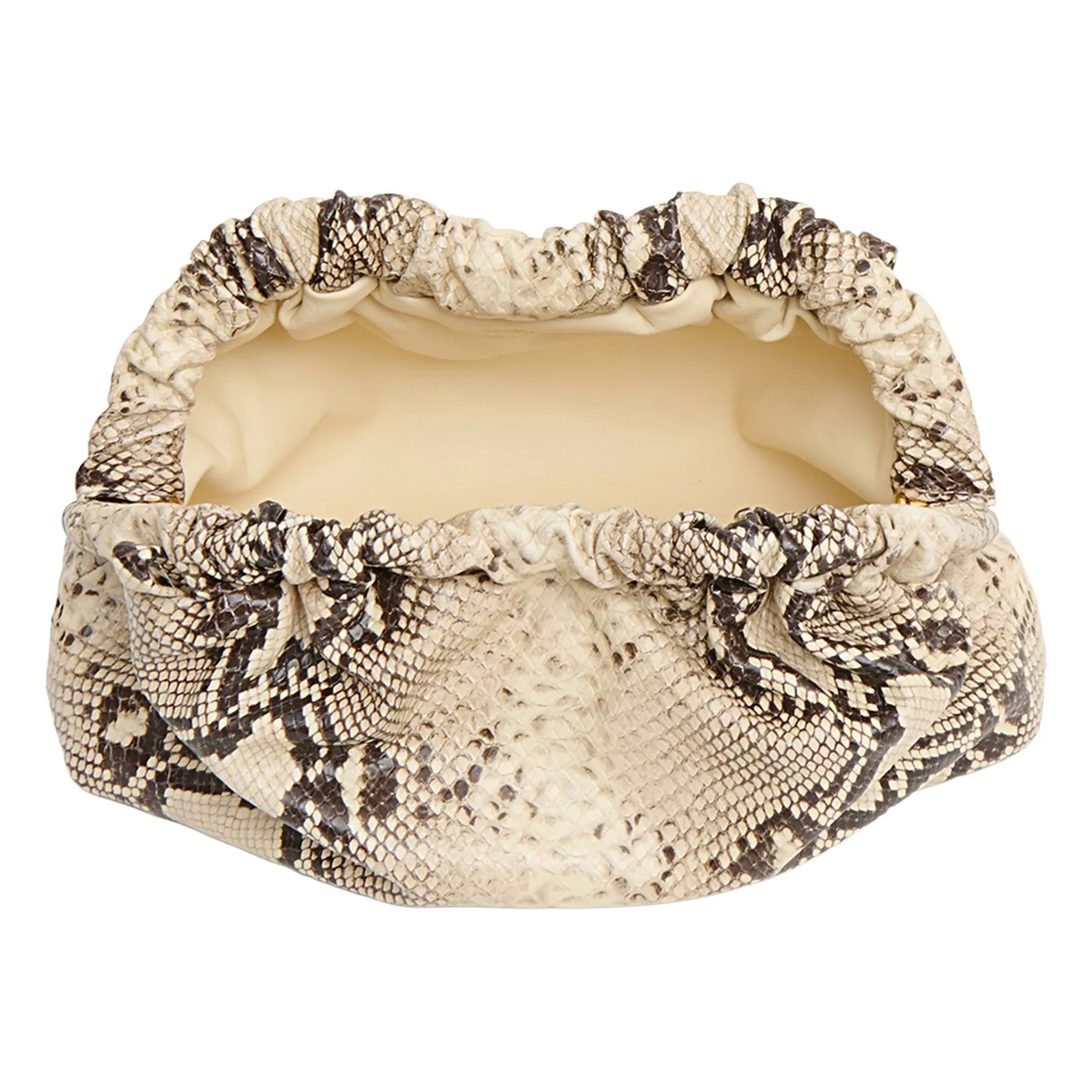 Mansur Gavriel - Mini Bag Cloud Clutch Embossed Snake | Beige