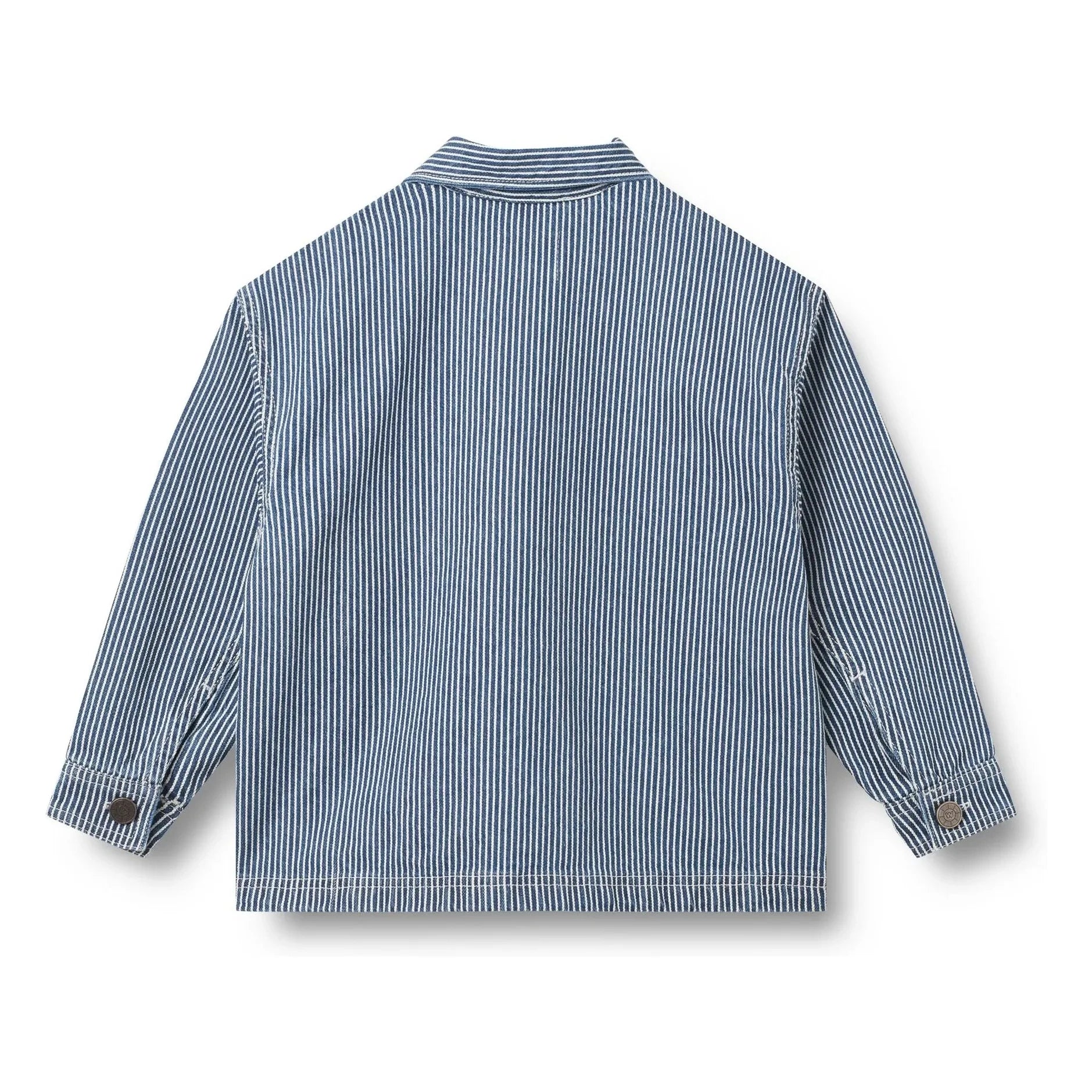 Wheat - Cole Denim Gestreifte Bio-Baumwolljacke | Blau