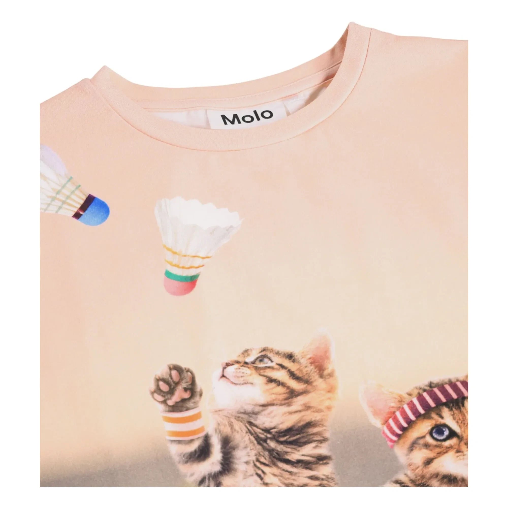 Molo - Ragnhilde Organik Pamuklu Kedi Desenli Tişört | Açık Pembe