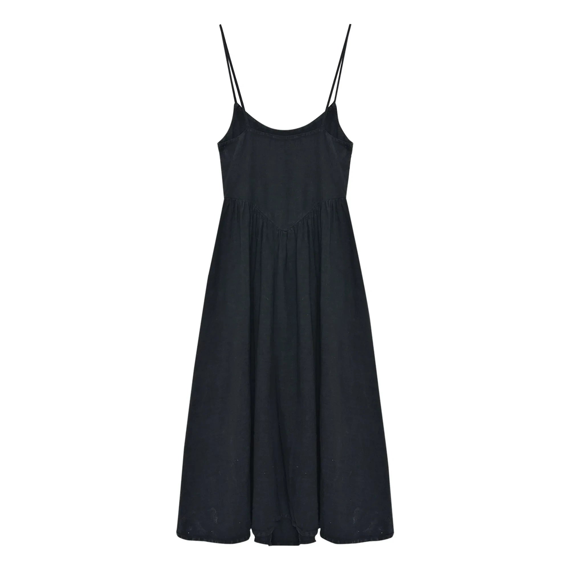 the new society - Lippia Baumwoll- und Leinenkleid | Schwarz
