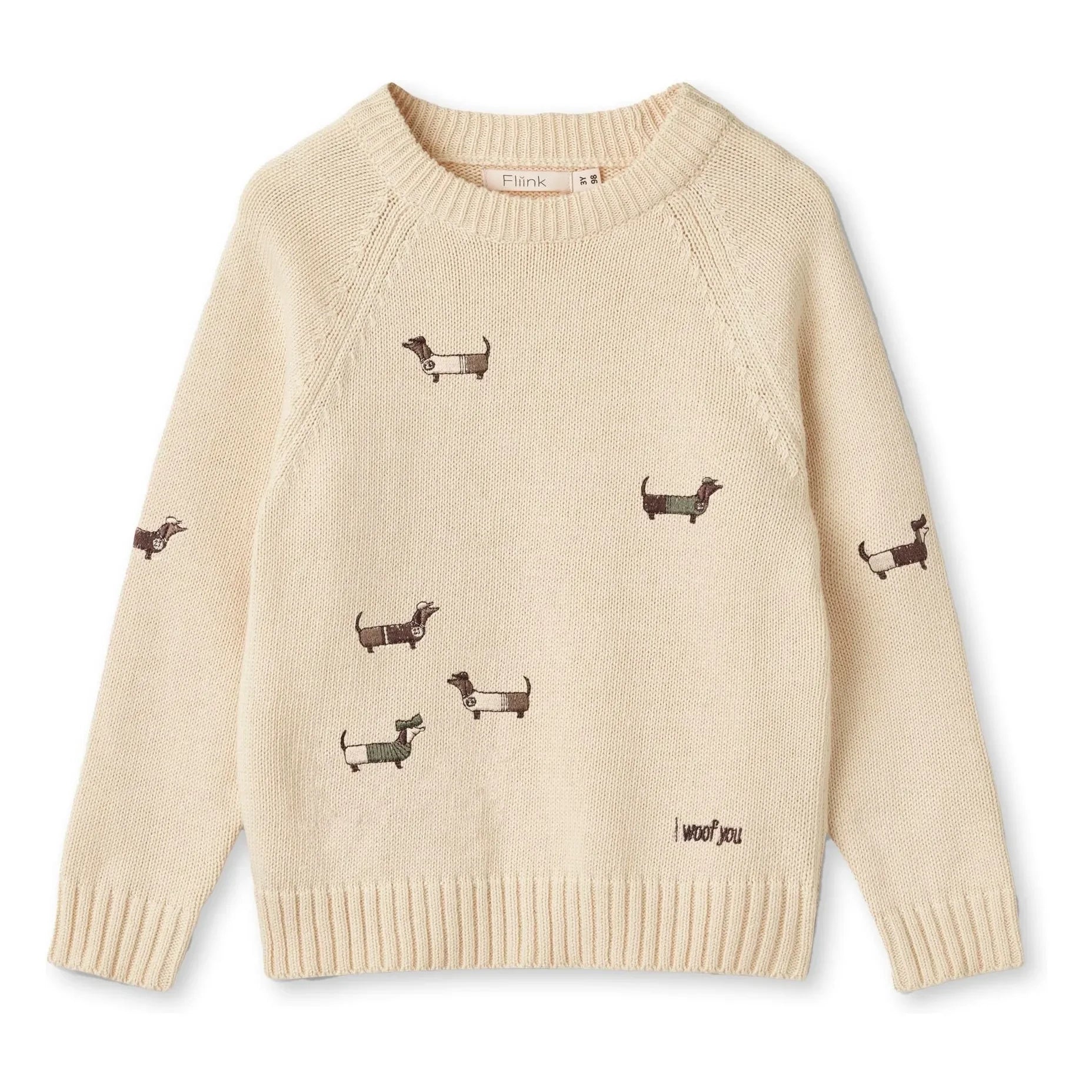 Fliink - Mahdi Dogs Organic Cotton Sweater | Ecru