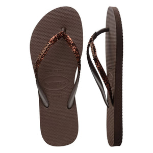 Havaianas - Slim Glitter terlikler | Chocolate