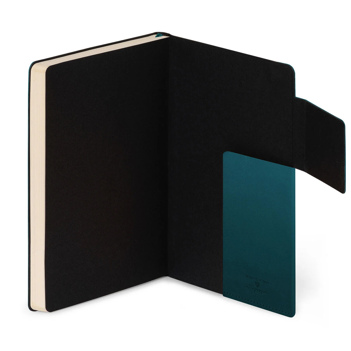 Legami - Cuaderno con Páginas Blancas y Funda Suave Monocromática - Teal Profundo - Mi Cuaderno