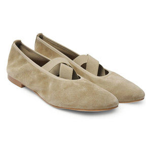 Augusta - Bettina Wildleder Ballerina | Beige