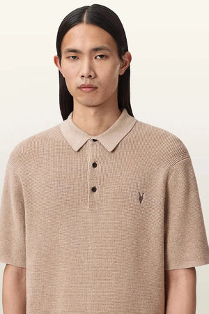 AllSaints erkek yün karışımlı yakalı tişört ASPEN
