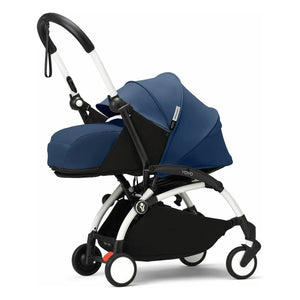 Stokke® - YOYO³ 0+ Neugeborenen-Kinderwagen Weißes Gestell | Air France Blau