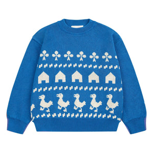 Bobo Choses - Bio-Baumwollpullover Bauernhof | Blau