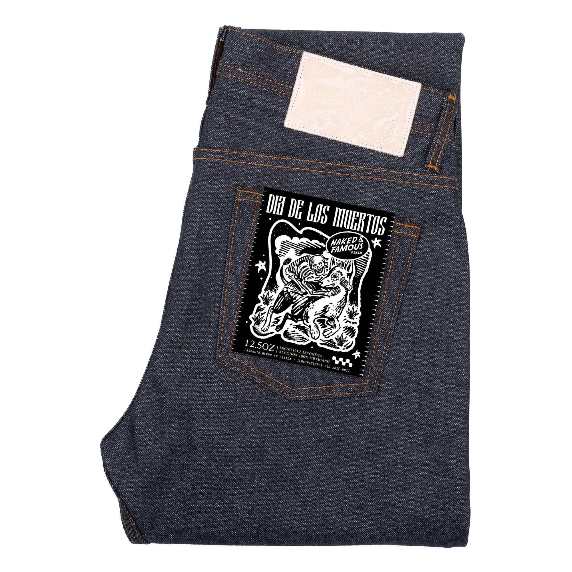 Naked & Famous - Jean Weird Guy Dia De Los Muertos Selvedge | Indigo