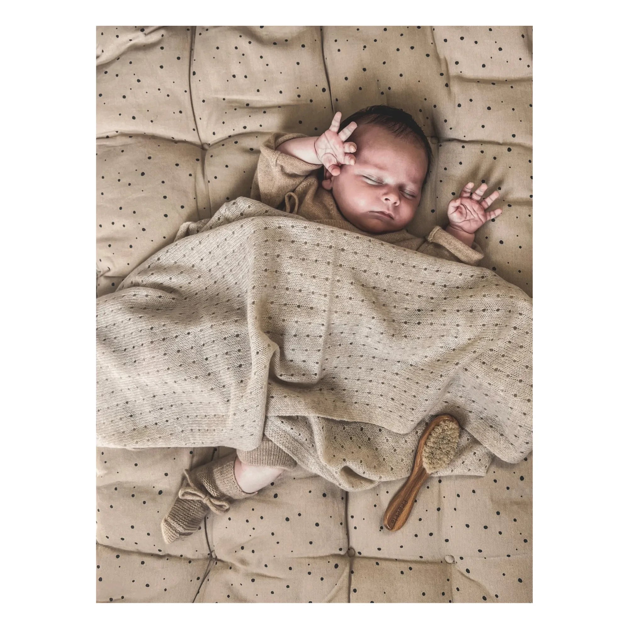 My Little Freckle - Organik Pamuk Pointelle Battaniye | Bej