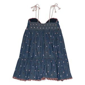 Zimmermann - Awaken Pois Denim Dress | Dark Blue