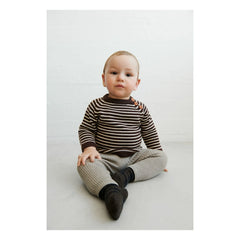 FUB - Gestreifter Merinowolle-Baby-Pullover | Braun