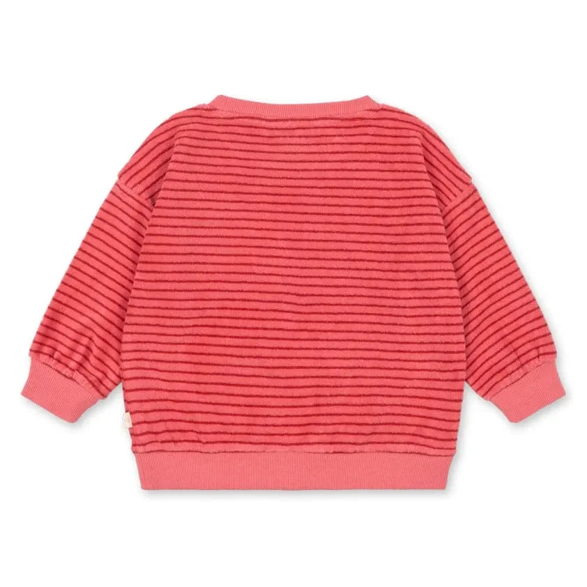 Konges Sløjd - Itty Çizgili Organik Pamuklu Sweatshirt | Pembe