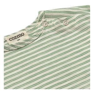 Cozmo - Striped baby T-shirt | Meadow Green