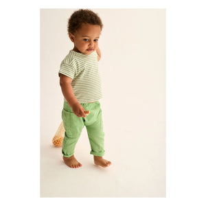 Cozmo - Striped baby T-shirt | Meadow Green