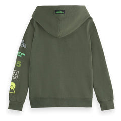 Scotch & Soda - Artwork Fermuarlı Sweatshirt | Yeşil