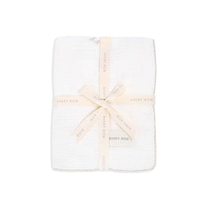 Avery Row Embroidered Muslin Blanket - Little Farm-Blankets-Little Farm- | Natural Baby Shower