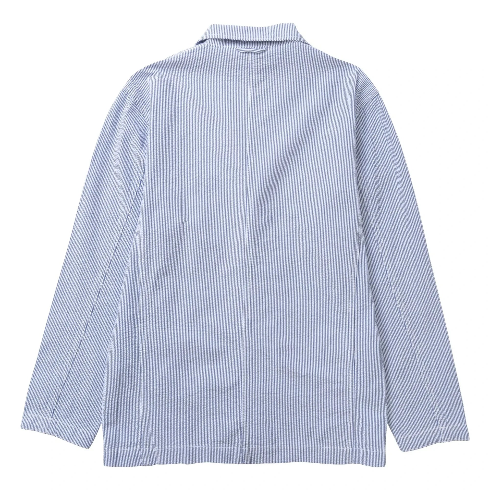 Service Works - Seersucker Gestreifte Jacke | Hellblau