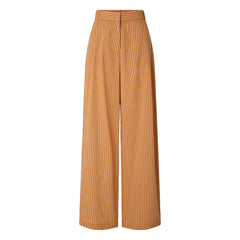 Sessùn - Provencia Cotton Striped Trousers | Orange