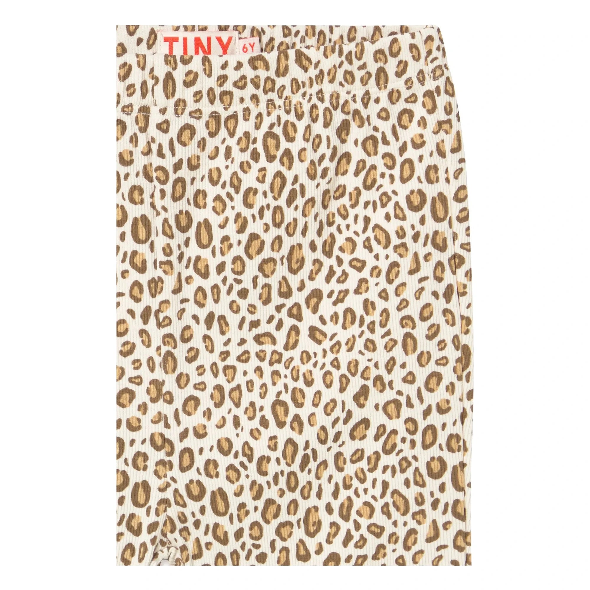 Tinycottons - Ripp-Schlaghose aus Bio-Baumwolle mit Leopardenmuster | Beige