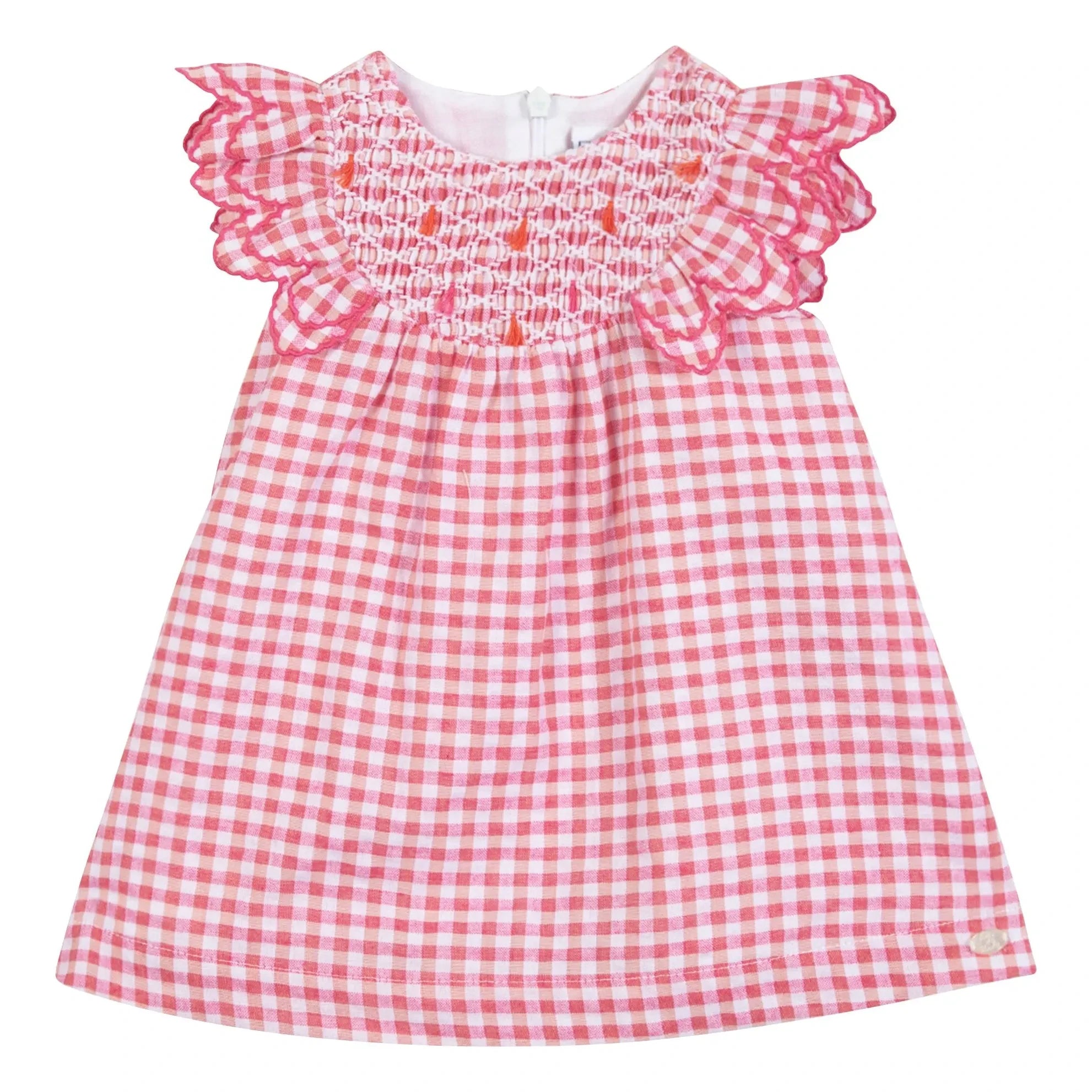 Tartine et Chocolat - Gestreiftes Kleid mit Gipiüre | Rosa