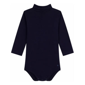 Petit Bateau - Organik pamuklu boğazlı body | Gece mavisi
