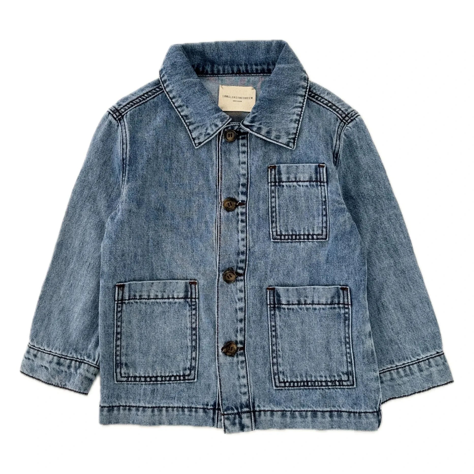 Longlivethequeen - Cepli Denim Ceket | Açık Denim