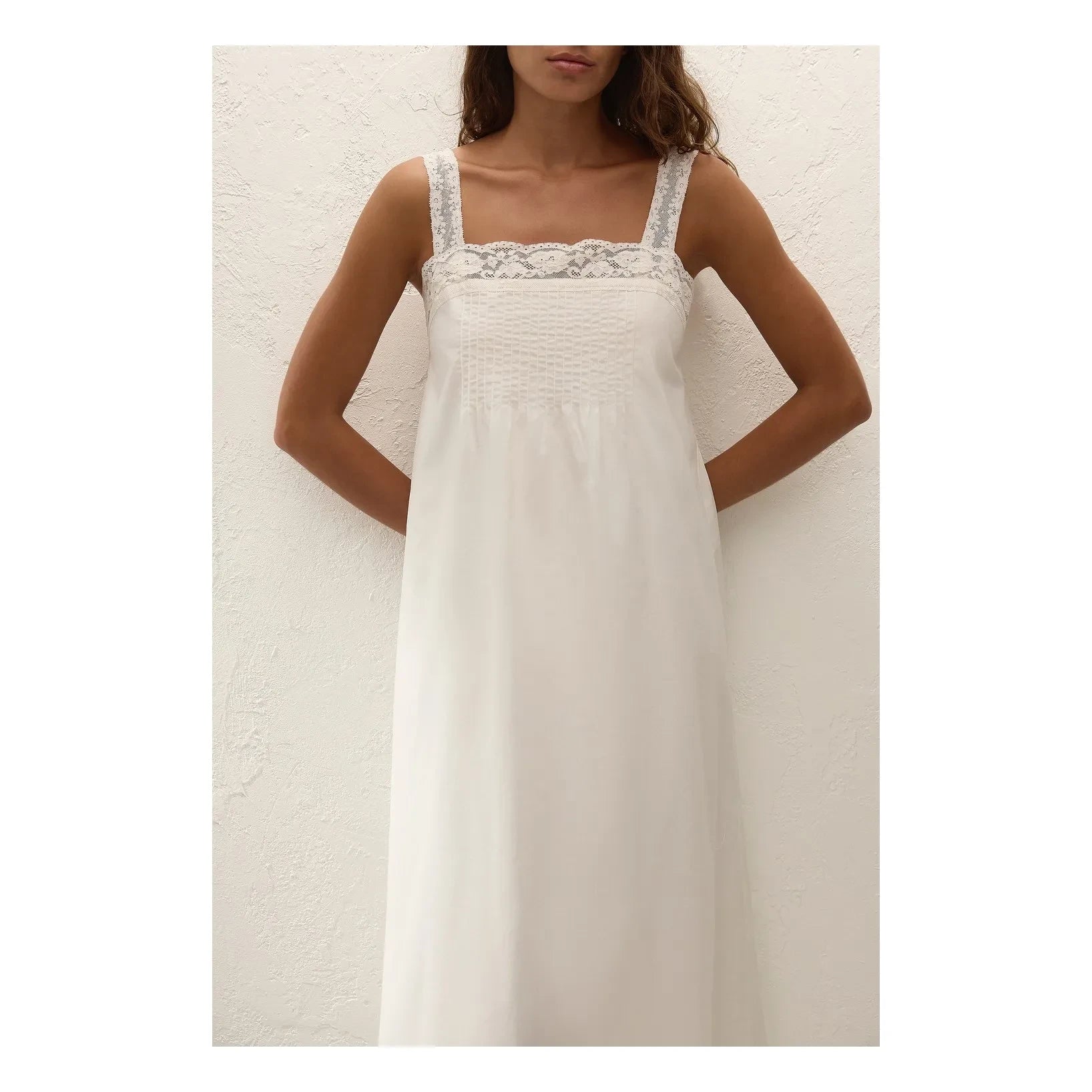 Faithfull the Brand - Cristina Midi Pamuk Elbise | Ivory