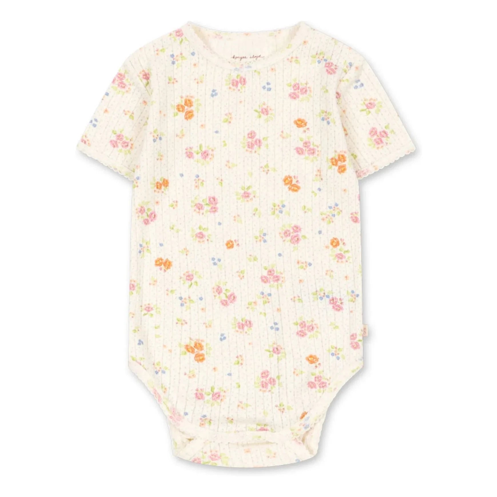 Konges Sløjd - Minnie Organic Cotton Ribbed Short Sleeve Bodysuit | Ecru