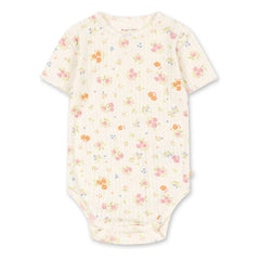 Konges Sløjd - Minnie Organic Cotton Ribbed Short Sleeve Bodysuit | Ecru