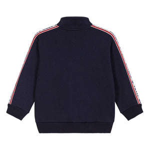 Petit Bateau - Sweatshirt mit Kontraststreifen und Reißverschluss | Marineblau