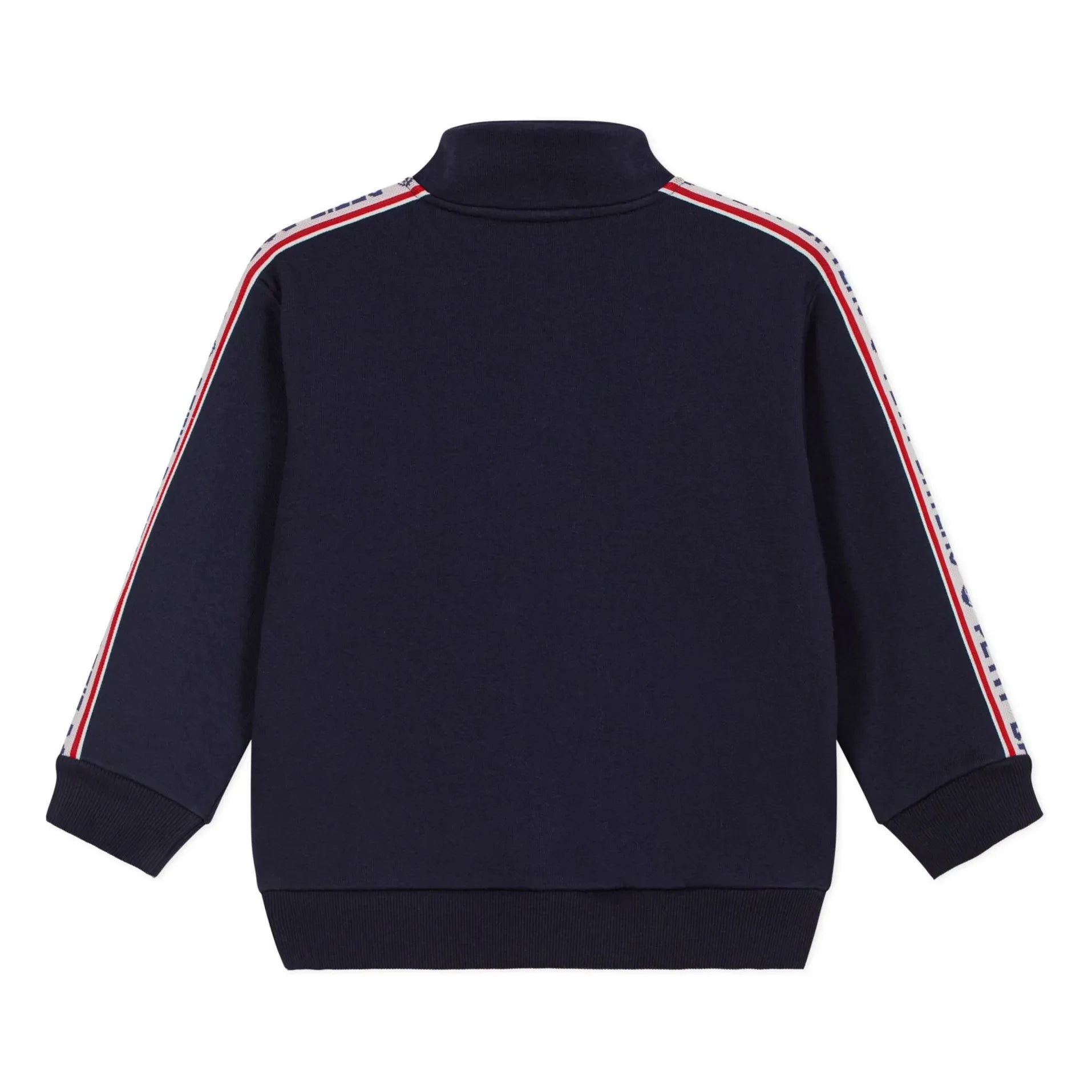 Petit Bateau - Sweatshirt mit Kontraststreifen und Reißverschluss | Marineblau