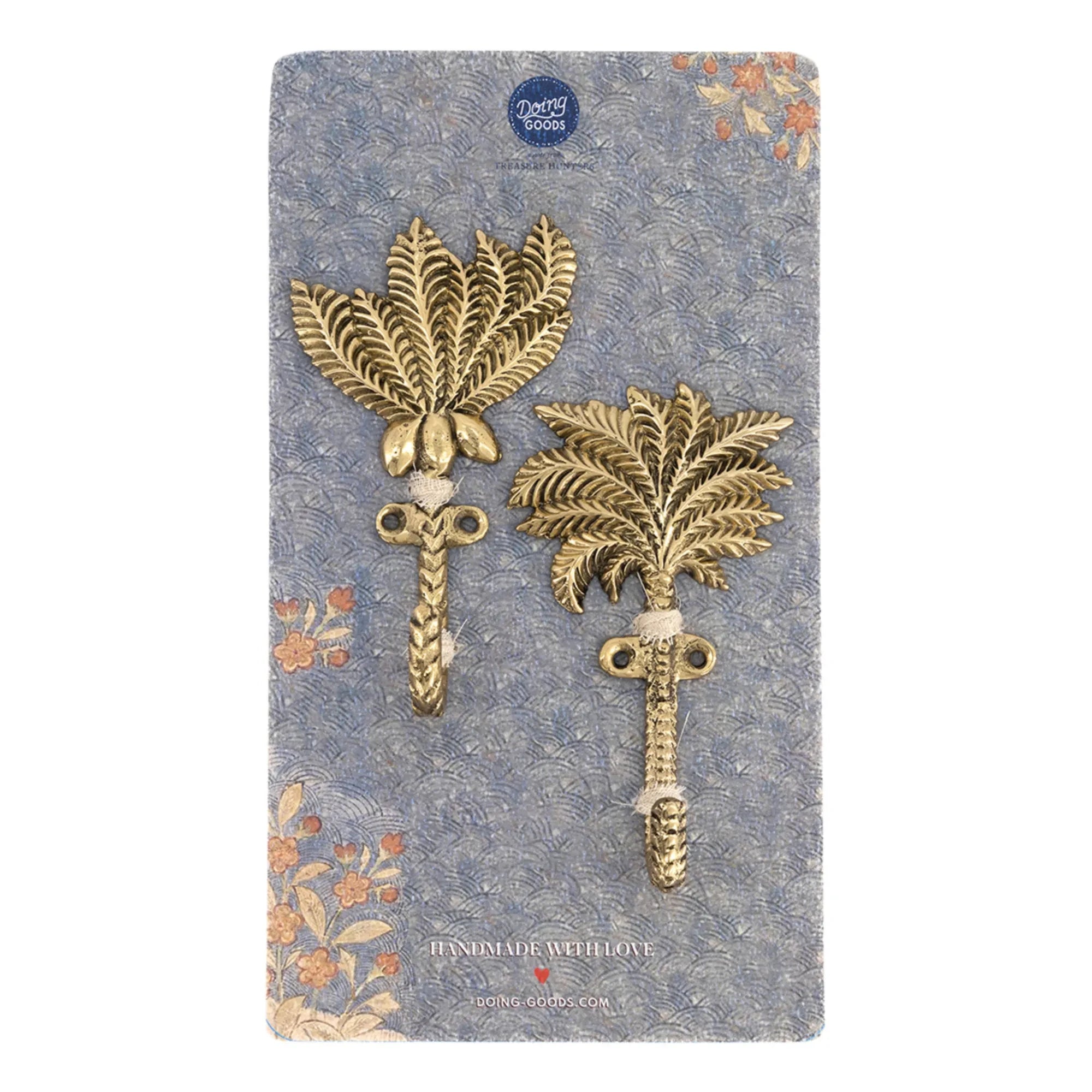 Doing Goods - Devi Palmtree Geri Dönüştürülmüş Pirinç Palto Askıları - 2'li Set | Altın kahverengi