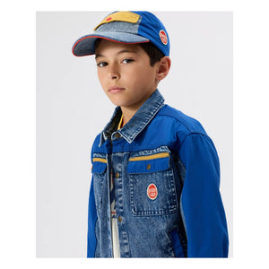 Goldie + Ace - Vintage Denimjacke mit Farbblock-Design | Blau