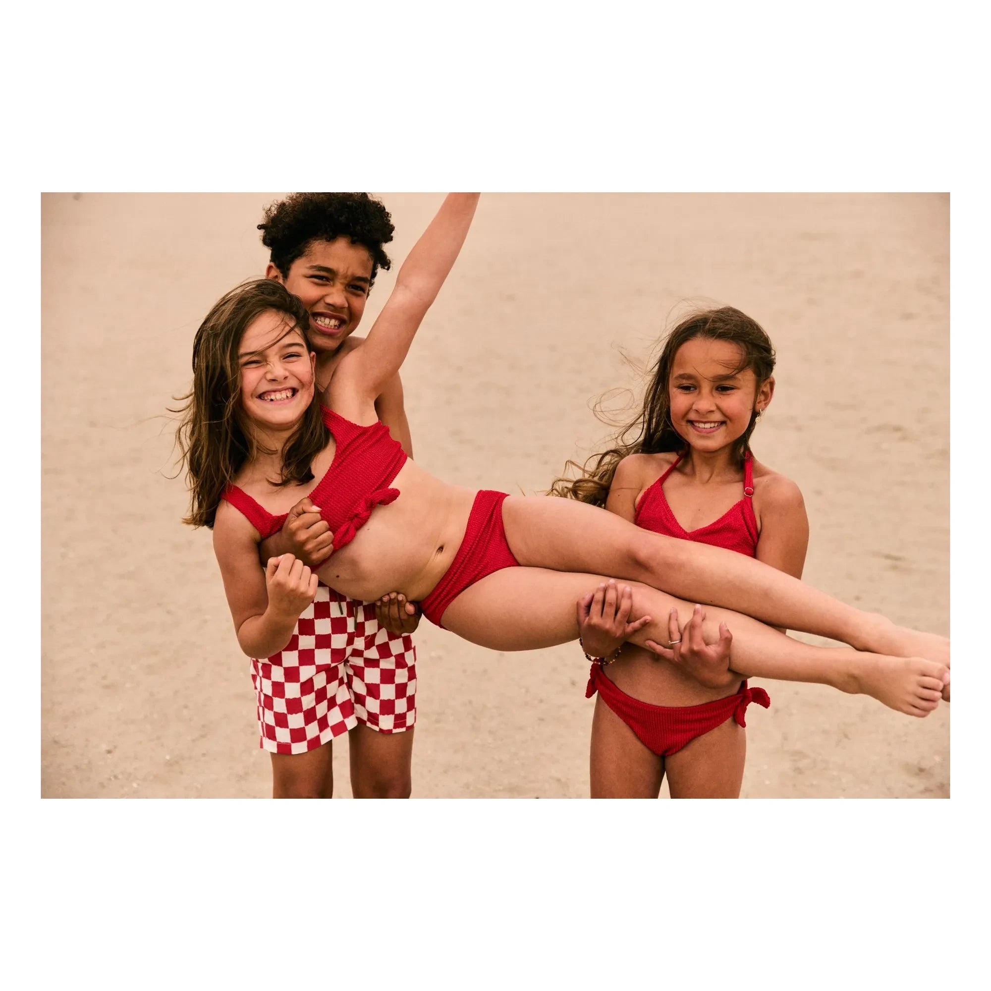 Beachlife - Damier Mayo Şortu | Kırmızı
