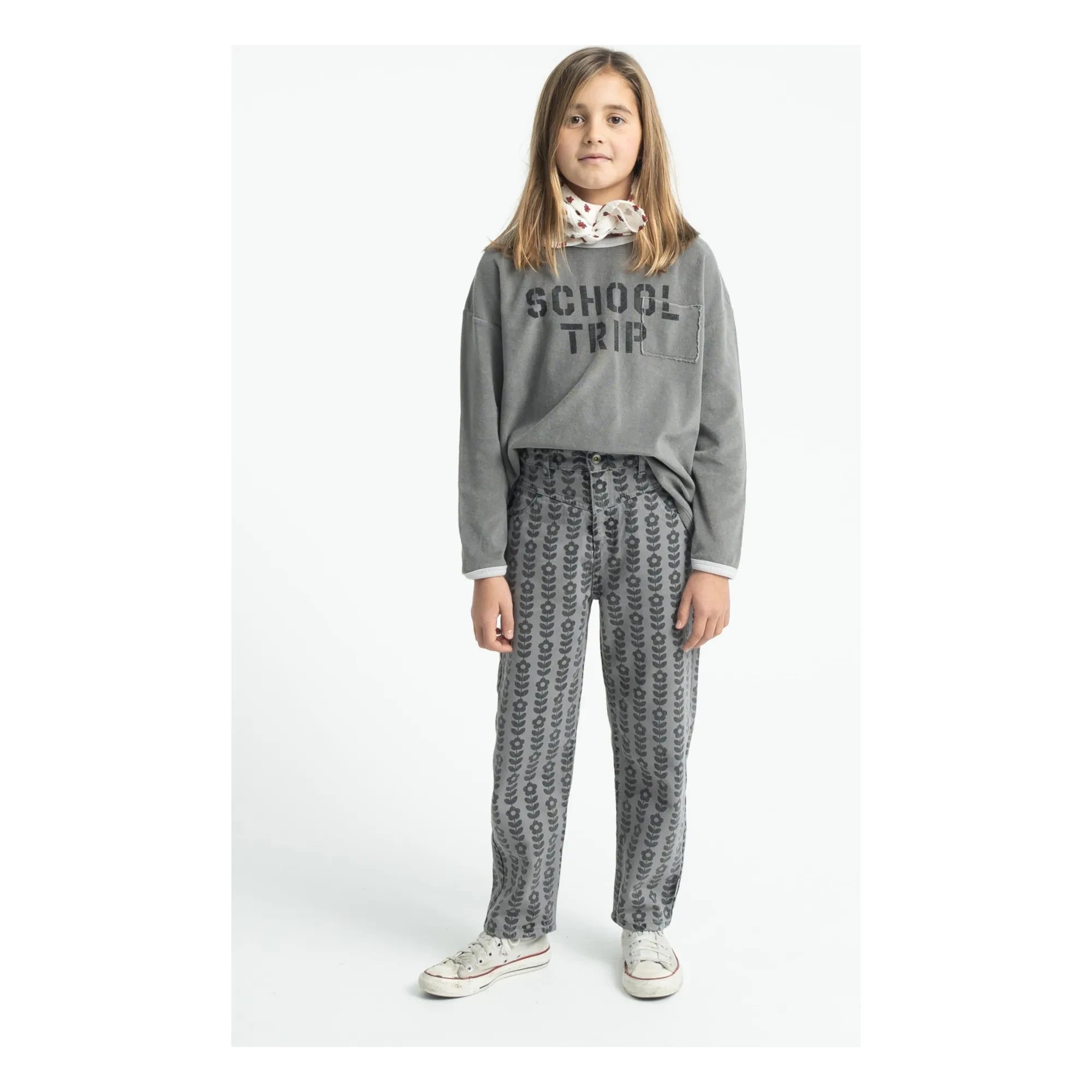 Piupiuchick - School Trip organik pamuklu havlu T-shirt | Gri