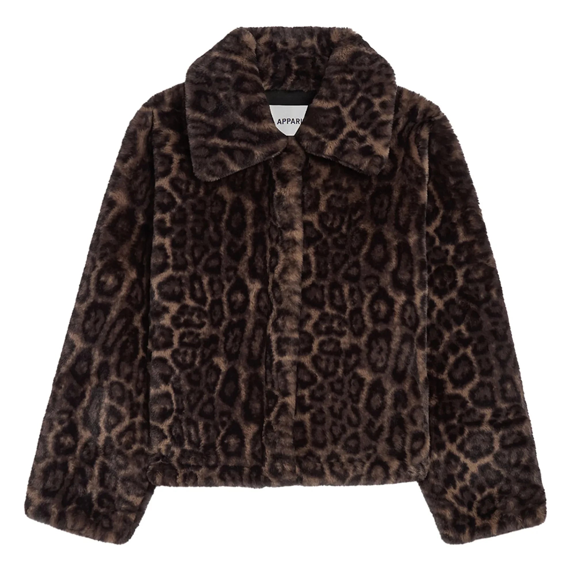 Apparis - Elis Leopard Recycled Fibre Jacket | Brown
