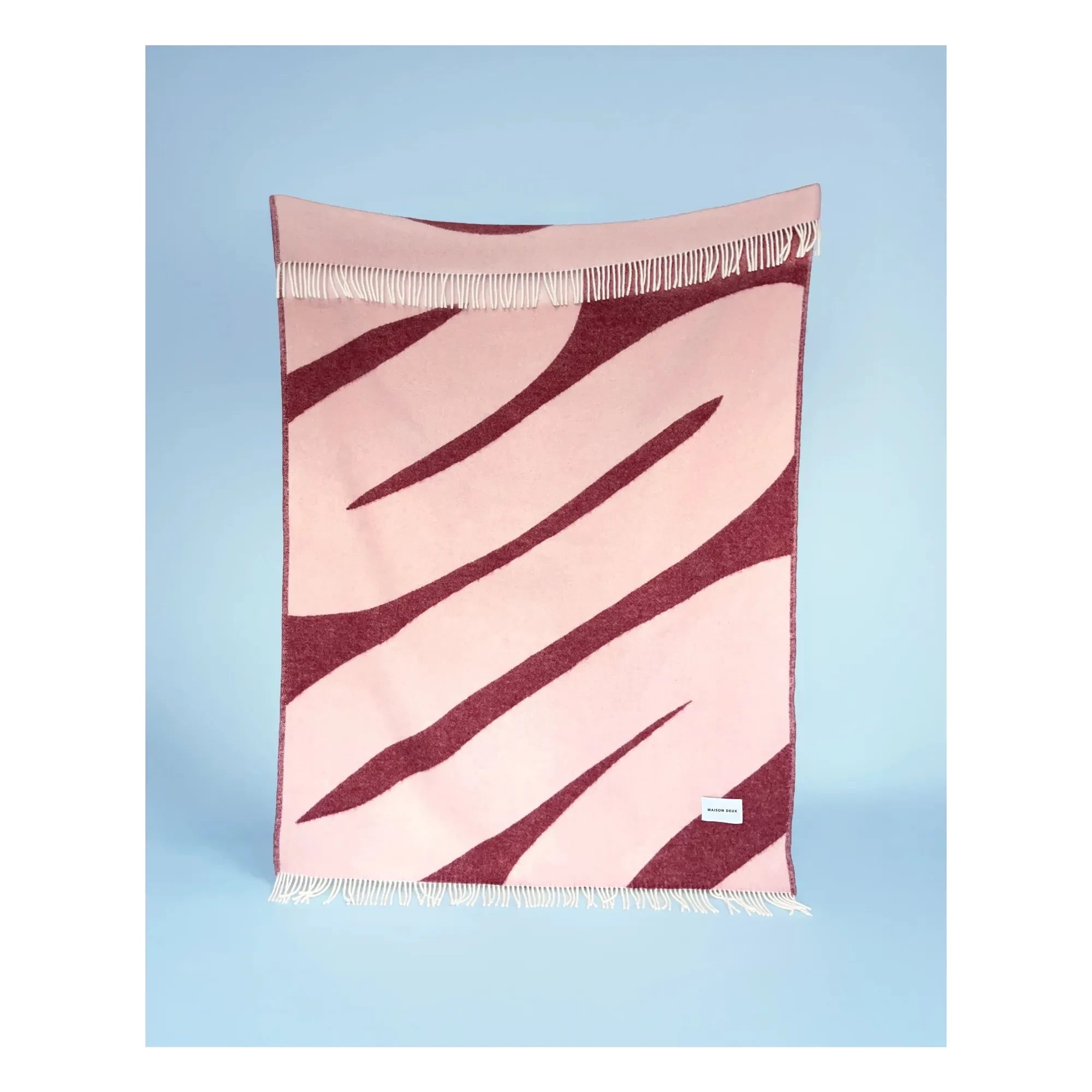Maison Deux - Swirl yün battaniye | Bordo