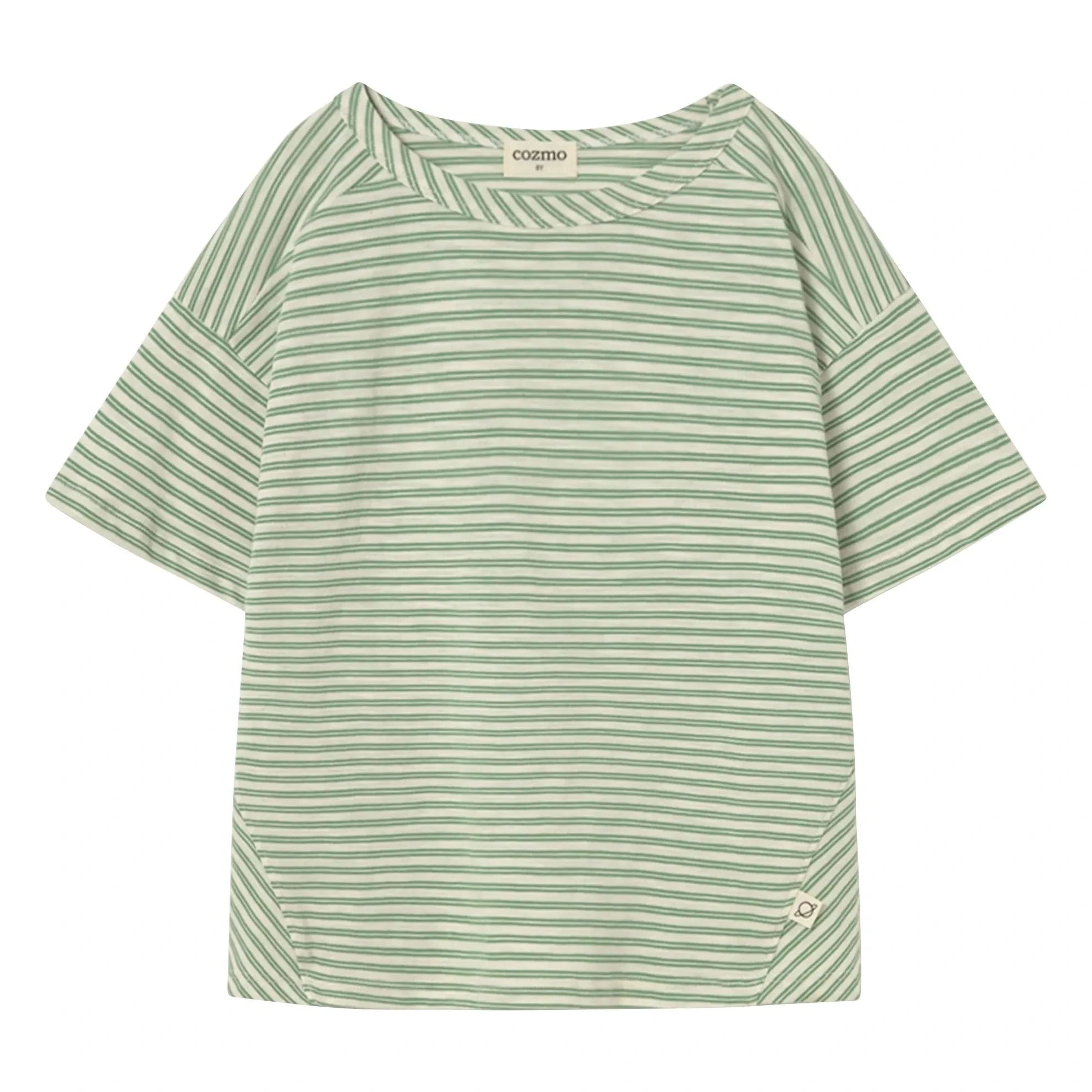 Cozmo - Alan Striped T-Shirt | Meadow Green
