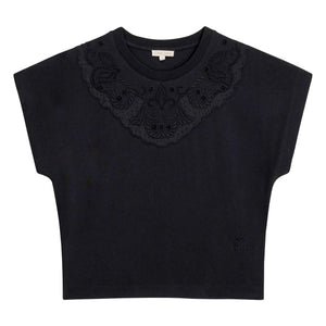 Louise Misha - Astralys Baumwoll-T-Shirt | Schwarz