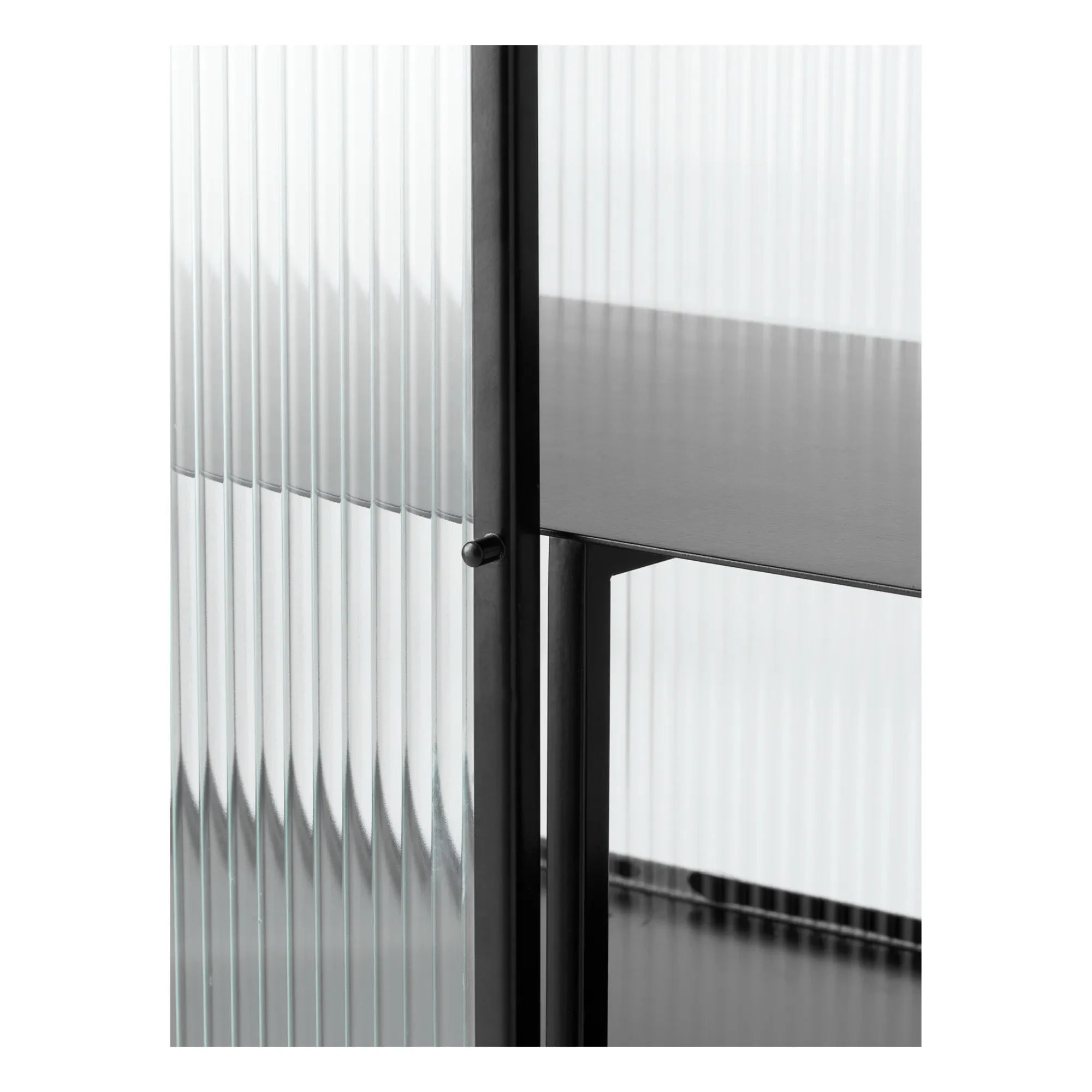 Ferm Living - Haze Çizgili Cam ve Metal Konsol | Siyah
