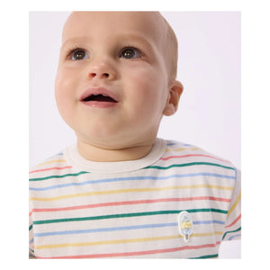 Petit Bateau - Çizgili Ice Tişört | Beyaz